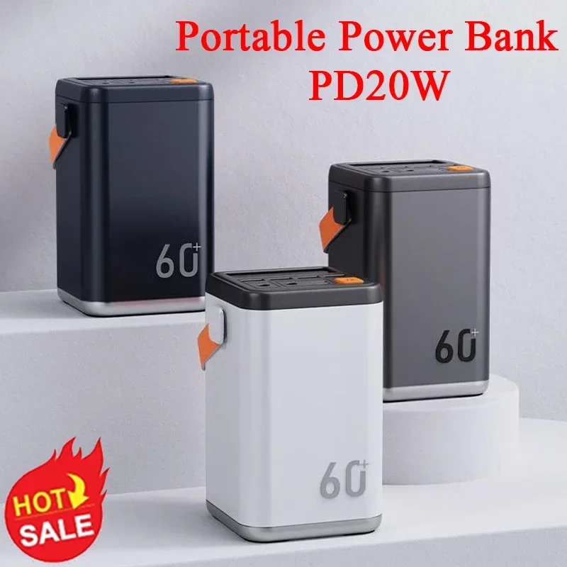 

60000MAH 5V Power Bank High-capacity W/ Digital Display PD20W Fast Charge Energy Storage Power for Outdoor Mobile Power Camping