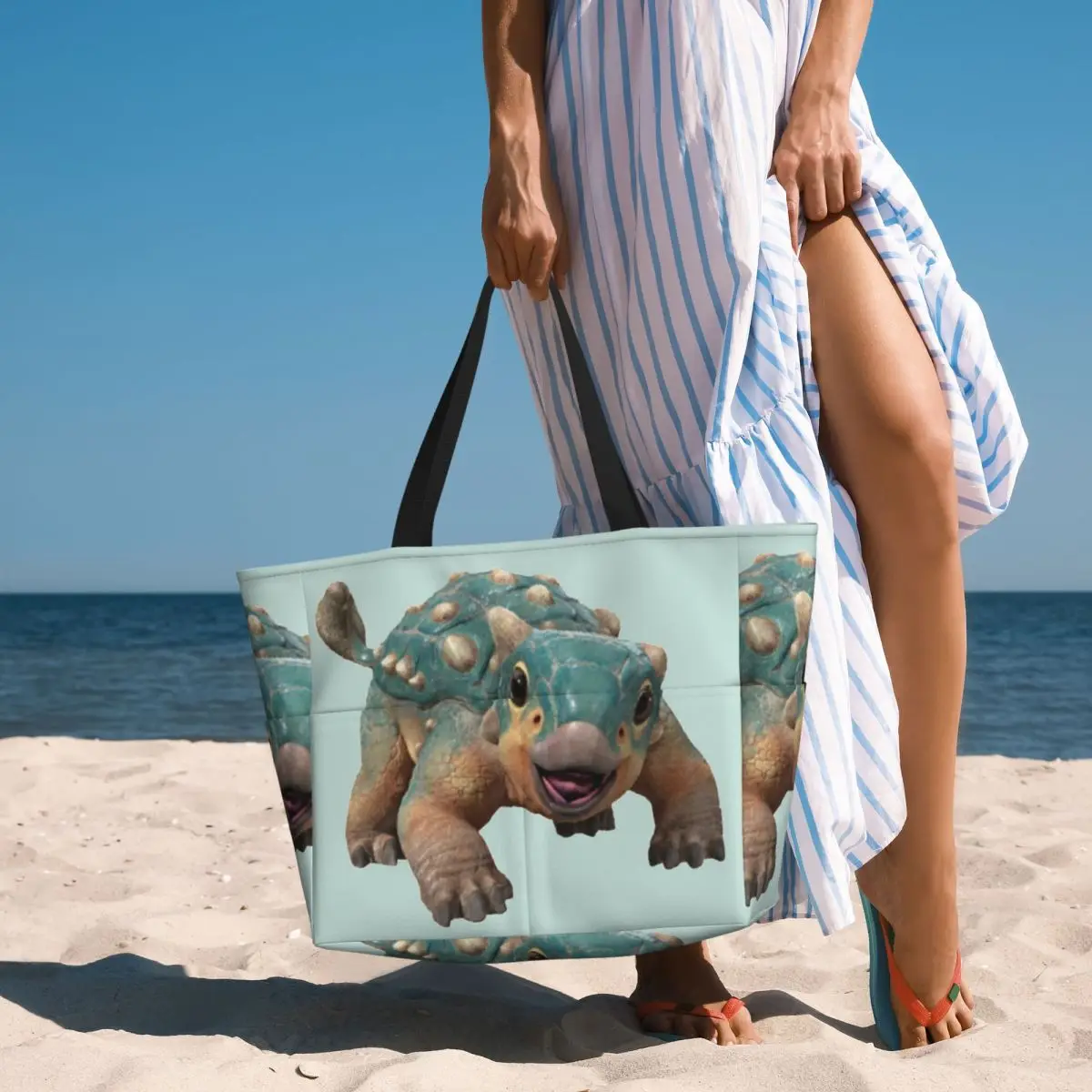 

Bumpy Ankylosaurus Magniventris Beach Tote Bag Sport Gym Yoga Duffle Large Tote Bag Women Travel Bag Fitness bag
