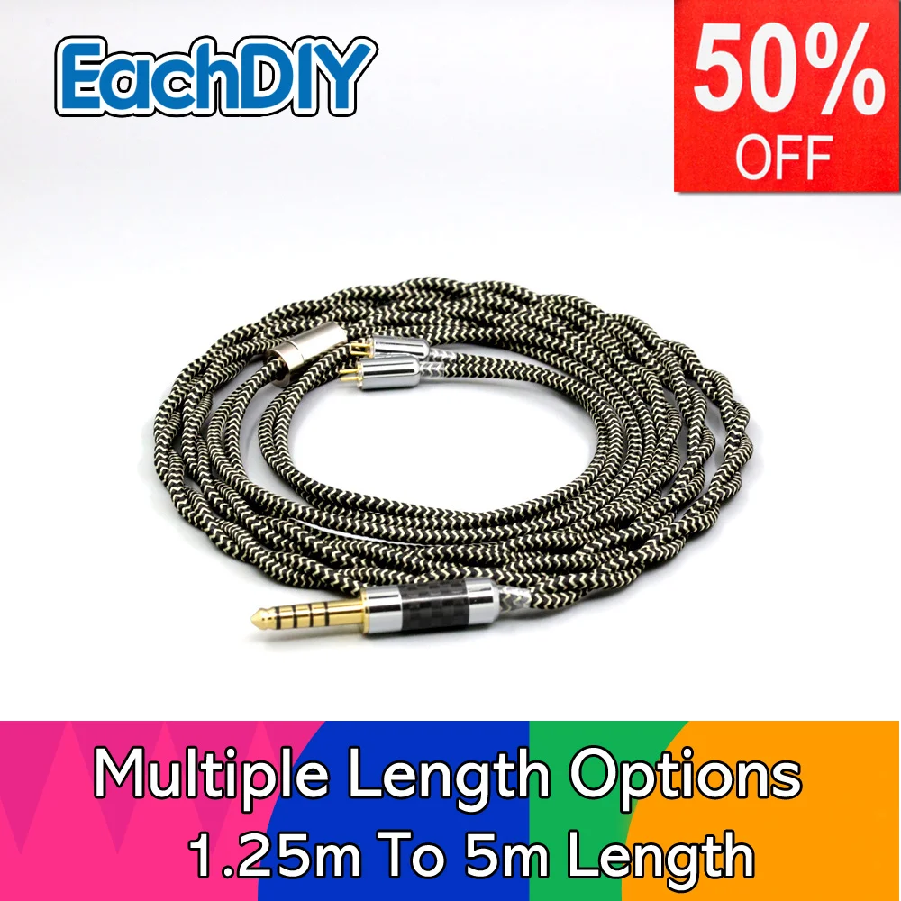 

2 Core 2.8mm Litz OFC Earphone Shield Braided Sleeve Cable For 0.78mm Flat Step JH Audio JH16 Pro JH11 Pro 5 6 7 BA LN008047