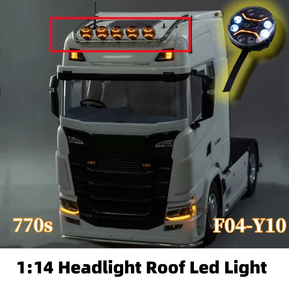 Neue RC-Simulations-Spotlight-Dach-LED-Leuchte F04-Y10 – Traktor-Schlammfahrzeug-Scheinwerfer für Tamiya 770S Juwuba Modellteile