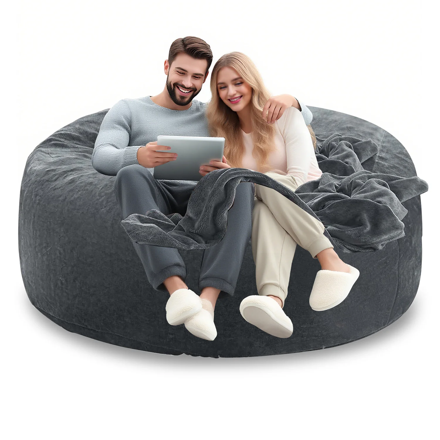 Bean Bag Chair for Adults,6FT Oversize Floor Bean Bags Offers Ample Space for Adults,Memory Foam Giant Bean Bags,Lounger Versati