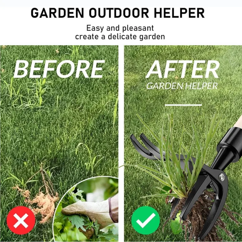 ABJI-Manual Root Remover Standing Weed Puller, Detachable Garden Weeding Tool-Light Weight And Efficient