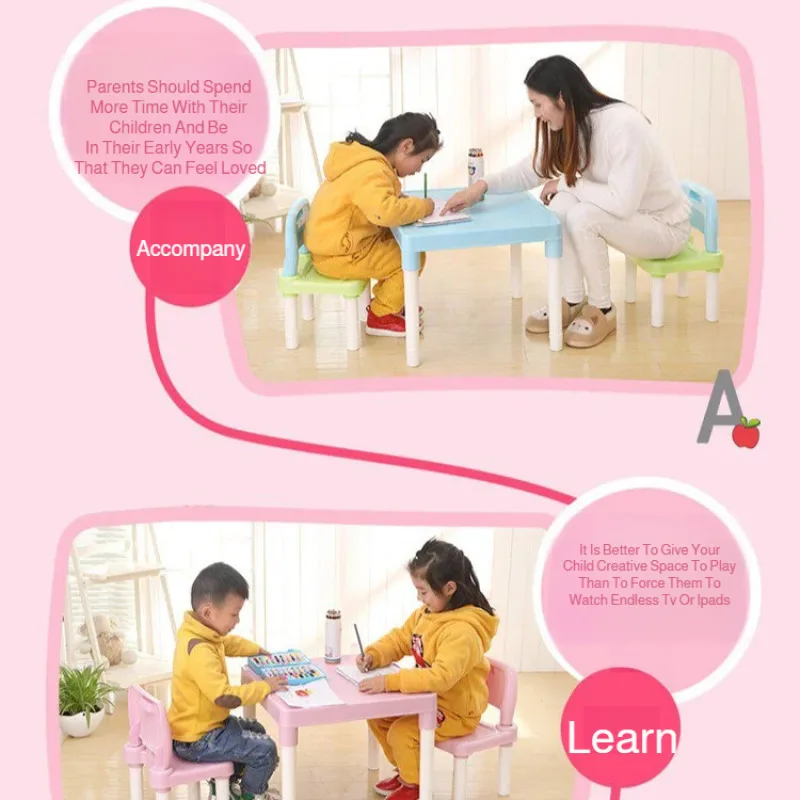Kindergarten Table and Chair Set Children's Special Study Table Home Baby's Game Learning Desk and Chair  Kids Furniture Set