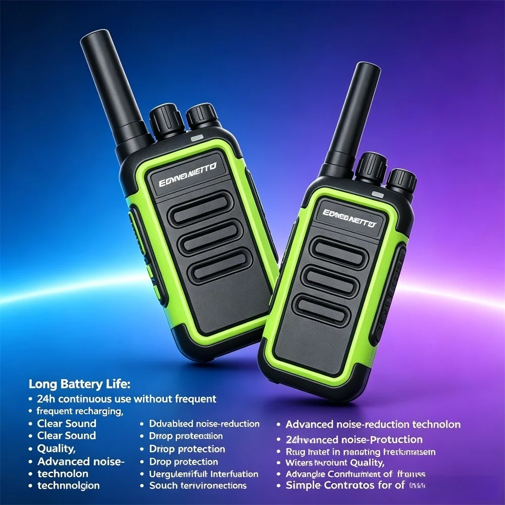 2個セット-ミニチュア長距離充電式双方向無線トランシーバー、type-c充電、16チャンネルvox機能搭載、アウトドアハイキング用