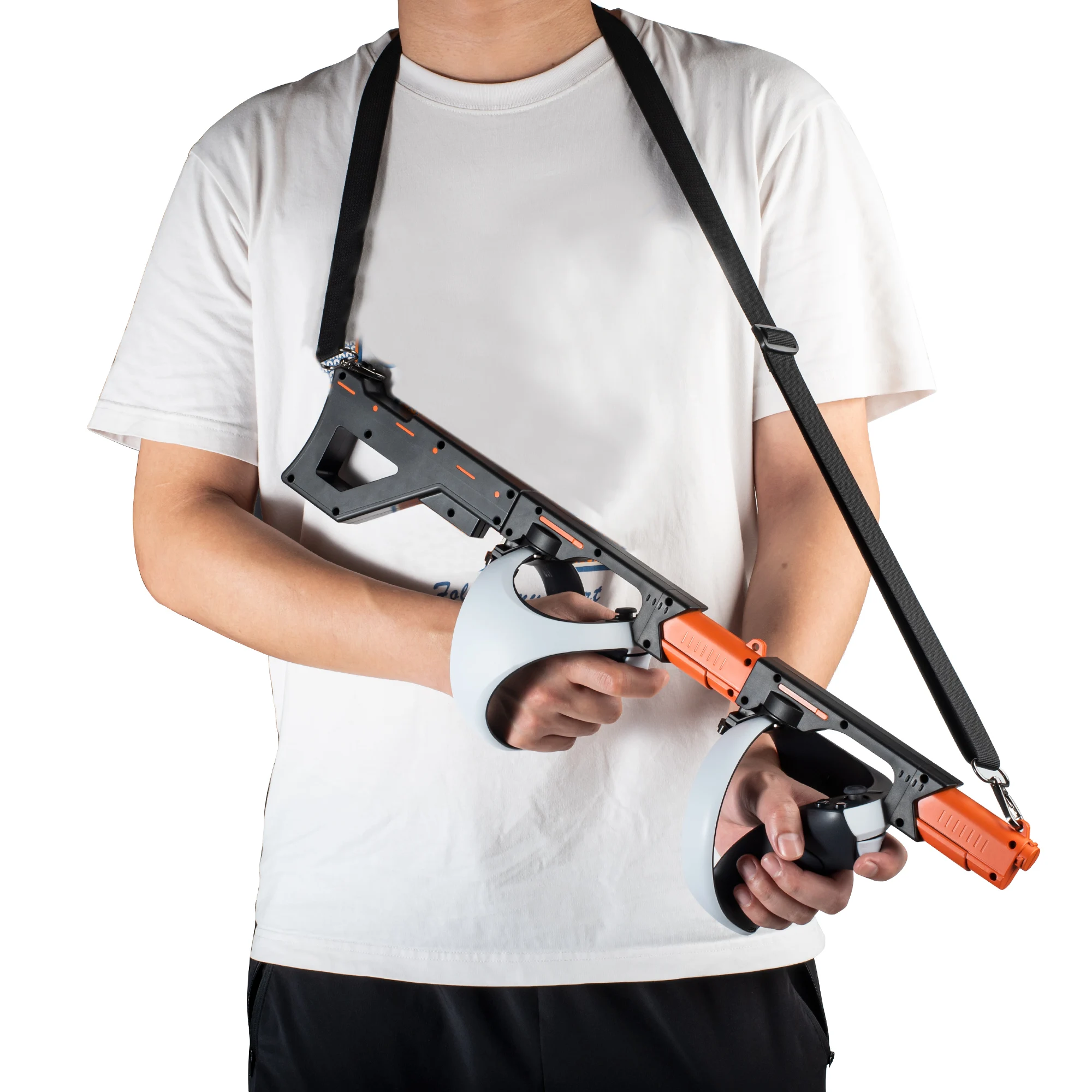 Magnetic VR Gun Stock for Playstation VR2 Handle Attachment with Shoulder Straps for Enhance FPS Gaming Experience