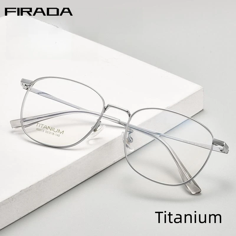 FIRADA Fashion Comfortable Glasses Women's Luxury Vintage Titanium Eyewear Optical Prescription Eyeglasses Frame For Men K5013