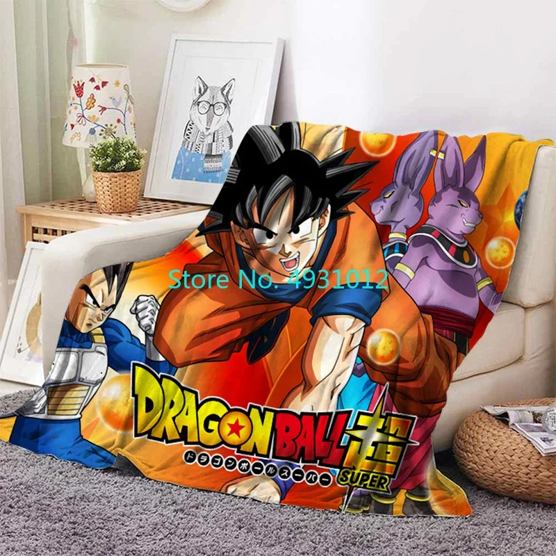 Couverture de sieste Dragon Ball Z Goku Anime Figure, couvertures douces 3D au glouton ou Sherpa, jeté de canapé, décor de chambre à coucher, cadeau pour bébé et enfants, 70x100cm