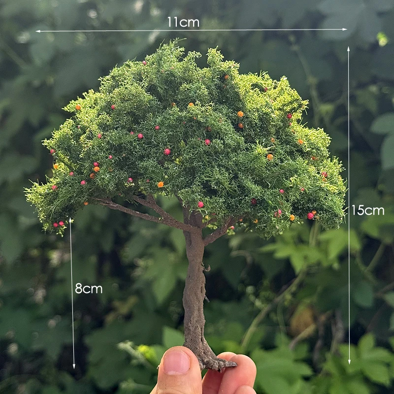 10/15/23cm Simulated Fruit Tree Model Wire green Tree Micro Landscape Model Material Dollhouse Decora scale Train Railway Layout