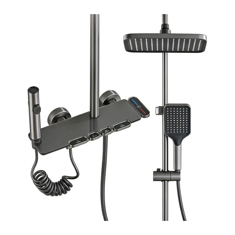 Four-speed Piano Shower Set, Household Bathroom, Hotel Pressurized Rain Nozzle