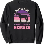 Polarshe Just A Girl Who Loves Horse Stuff Horse Lovers Gift Unisex Crewneck Sweatshirt