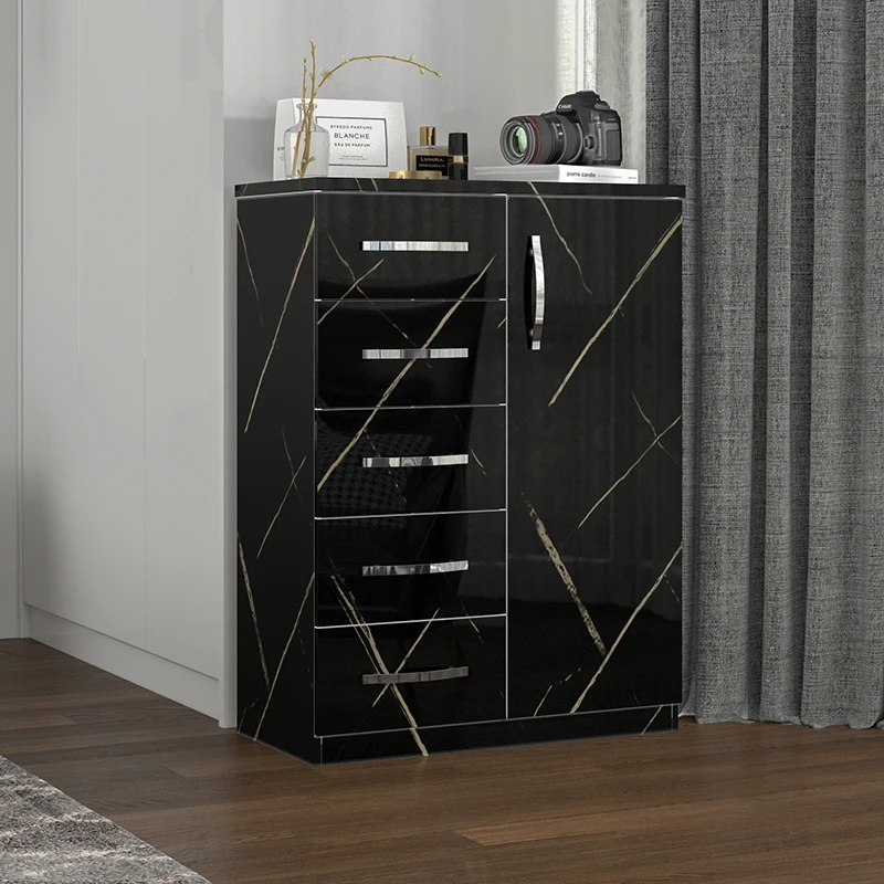 Hot Sale Black Chest of Drawers Storage Drawers Chest Furniture Modern Wooden Chest Drawer