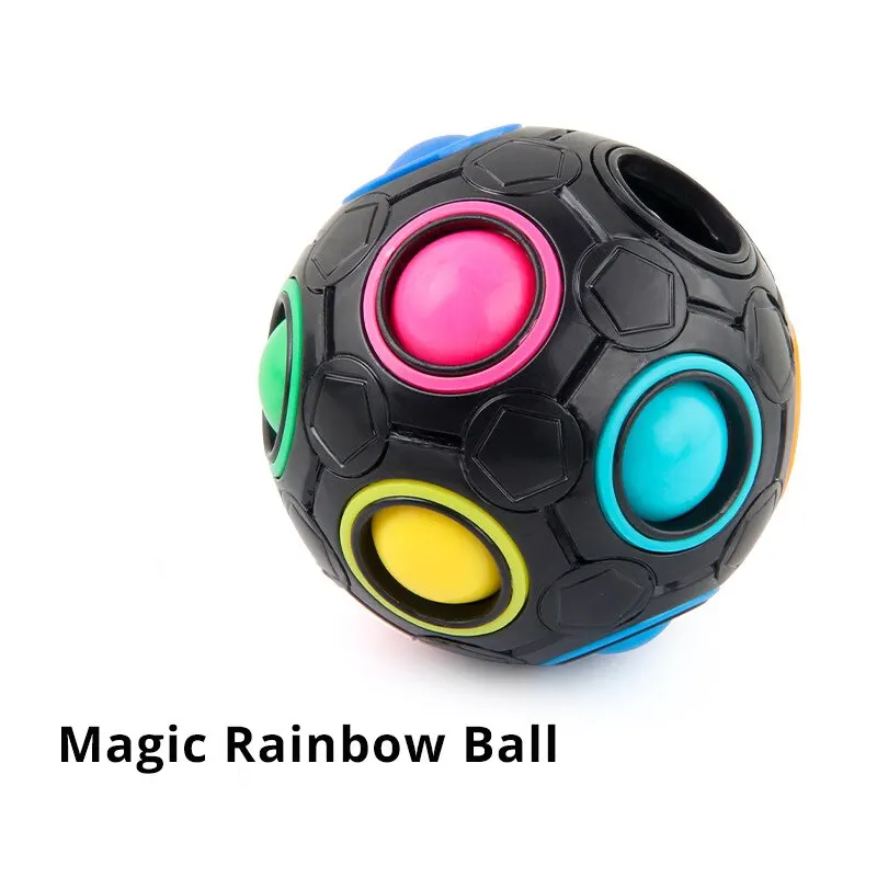 1Pcs Black Magic Rainbow Ball Kid Release Stress Toys Game Set Bundle Stress Ball Brain Games