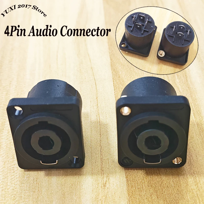 1/2/5/10PCS 4Pin Speakon Connector Panel Mount Female Socket 4Pin Audio Video Power Cable Adapter Jack For Speaker Sound System