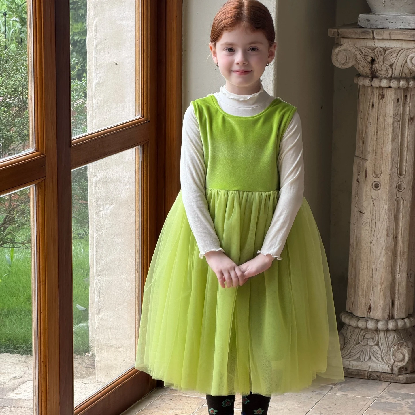Girls Dress 2026 Spring and Autumn New Children's Clothing Korean Style Girl Baby Temperament Velvet Mesh Princess Dress