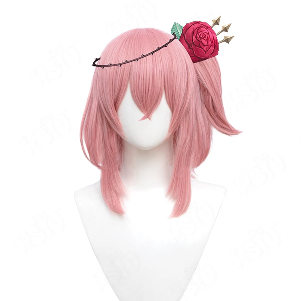 Rosemi Lovelock Cosplay Wig Vtuber Nijisanji Obsydia Rosemi HSIU Smoke Pink Short Hair Heat Resistant Synthetic Wig+Wig Cap