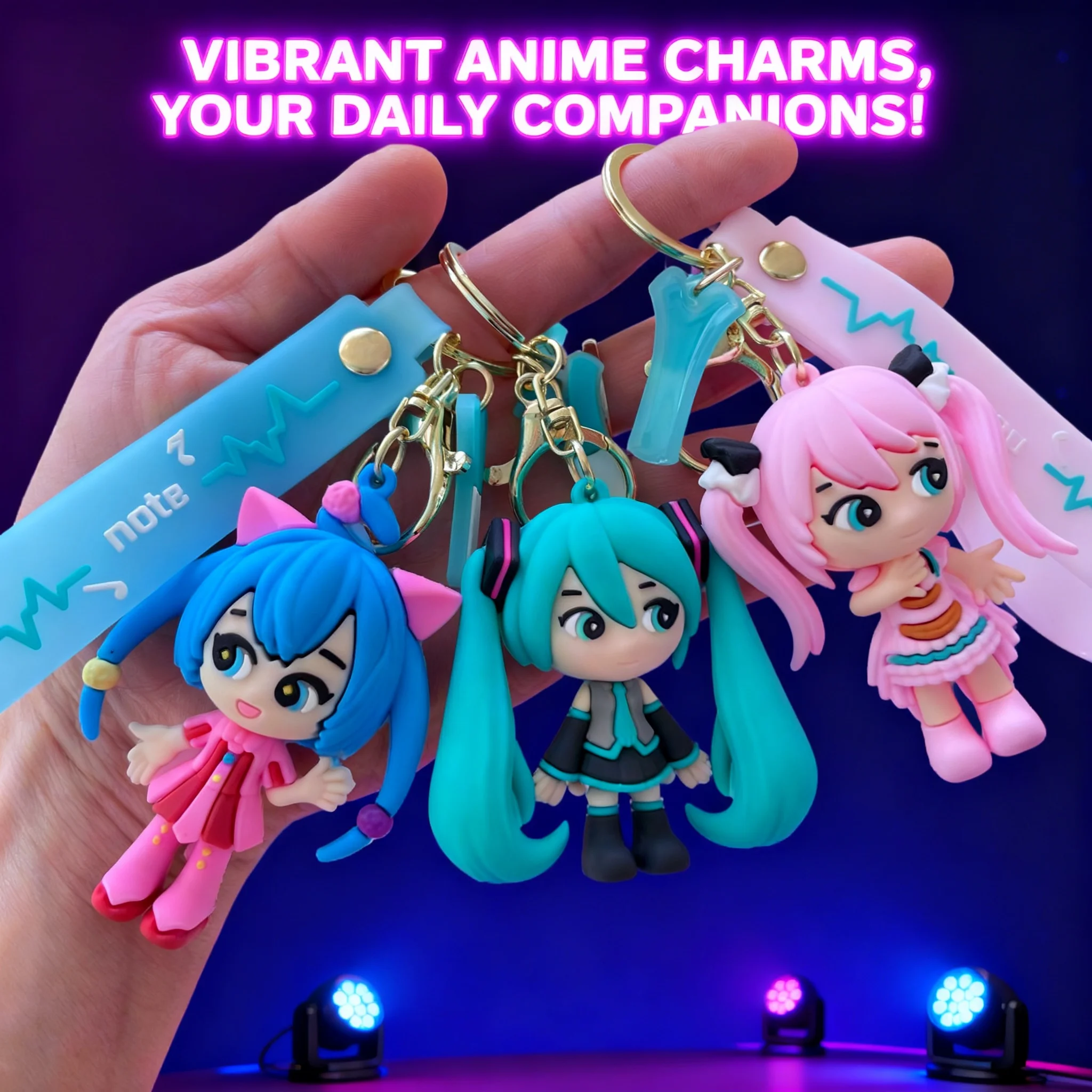 

New Miku Hatsune Keychain Cute Anime Girl Pendant Car Backpack Keychain Accessory Gift Wholesale Latest Design