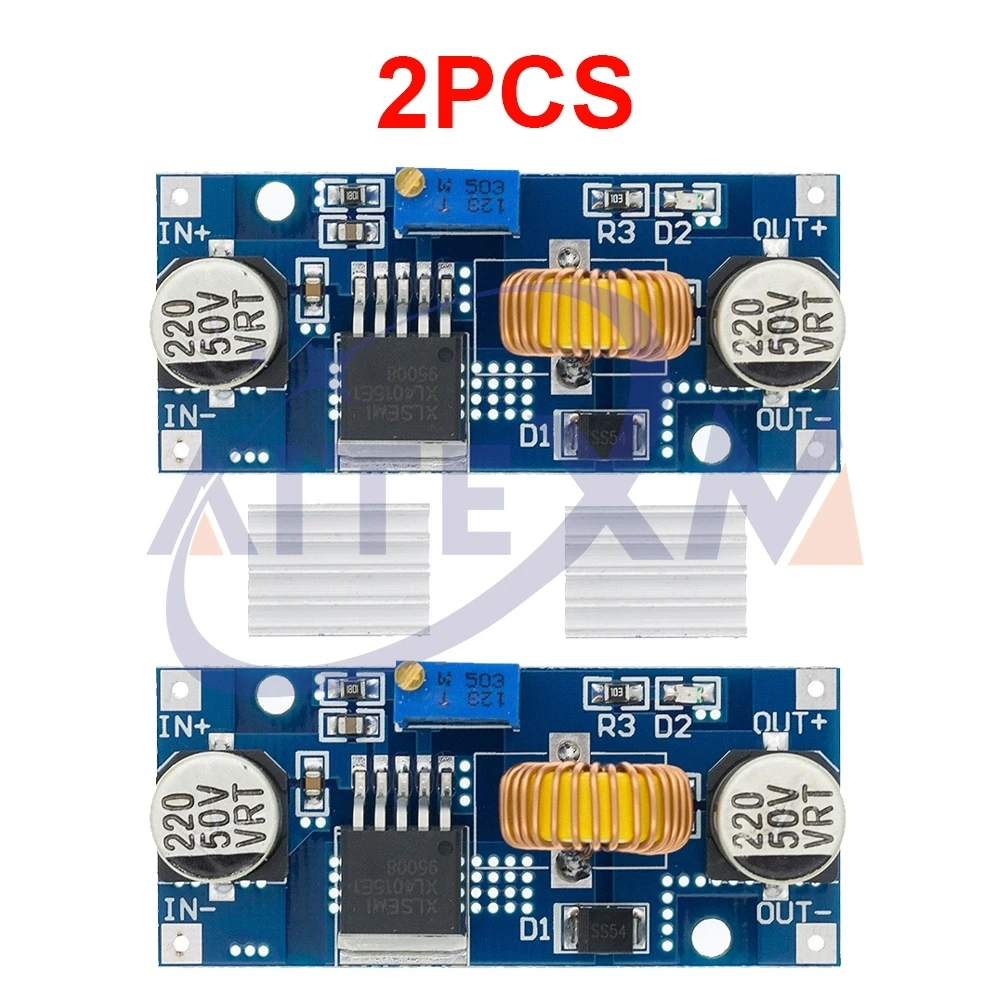 2PCS 5A DC-DC Step Down Netzteil Modul Lithium Ladegerät XL4015 4 ~ 38V DC Einstellbare Step-Down Modul YANXD