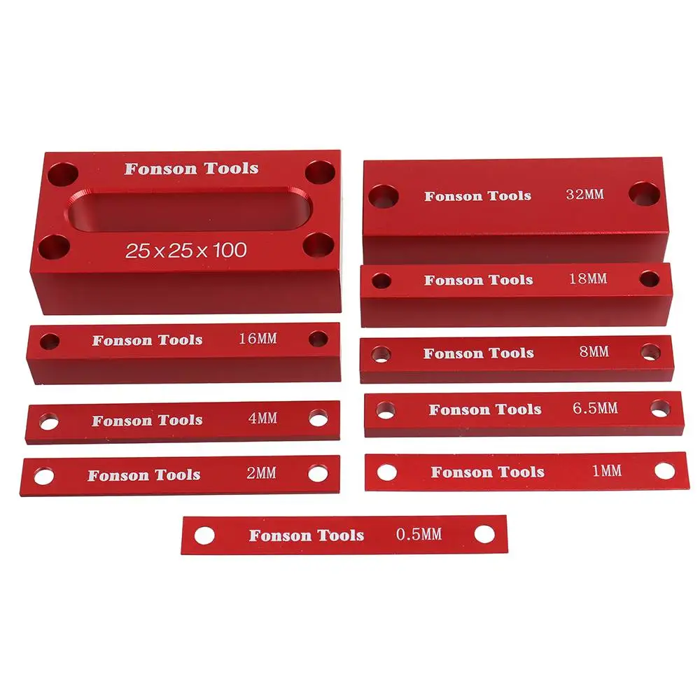 9pcs Metric Inch Woodworking Setup Blocks Height Gauge Precision Aluminum Alloy Setup Bars for Router and Table Saw Accessories