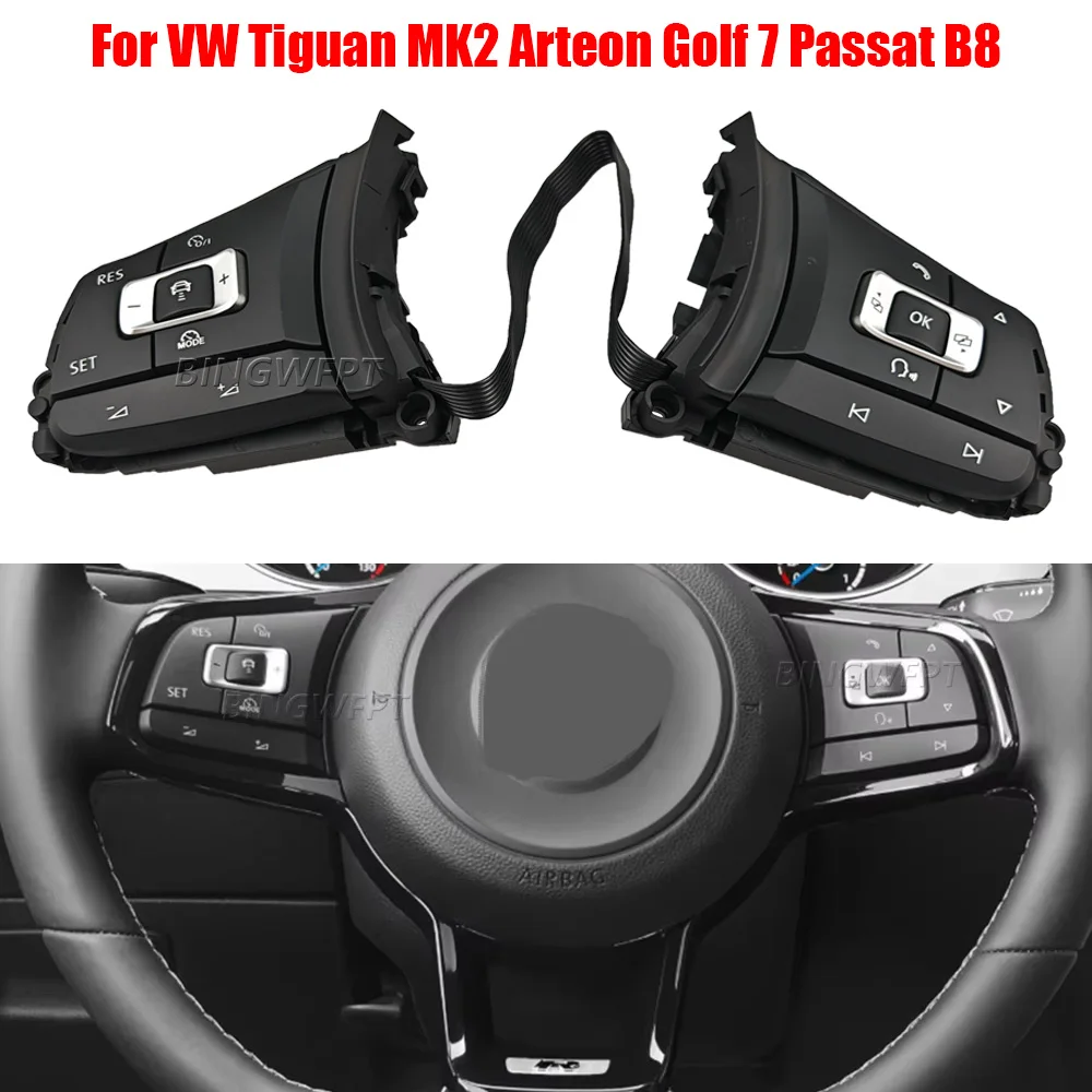 5G0959442AE Multifunction Steering Wheel Buttons With ACC For VW Passat B8 Variant Golf 7 Arteon Tiguan MK2 R-Line 5G0959442N