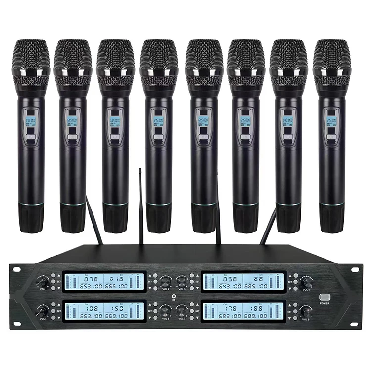 UHF-801 professional mic 8-channel wireless condenser microphone