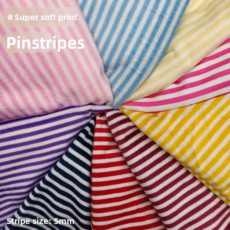 

Soft Printed Striped Plush Fabric for DIY Sewing Toy Cotton Doll Clothes Decoration Shoe Hat Clothing Fashion Material Cloth