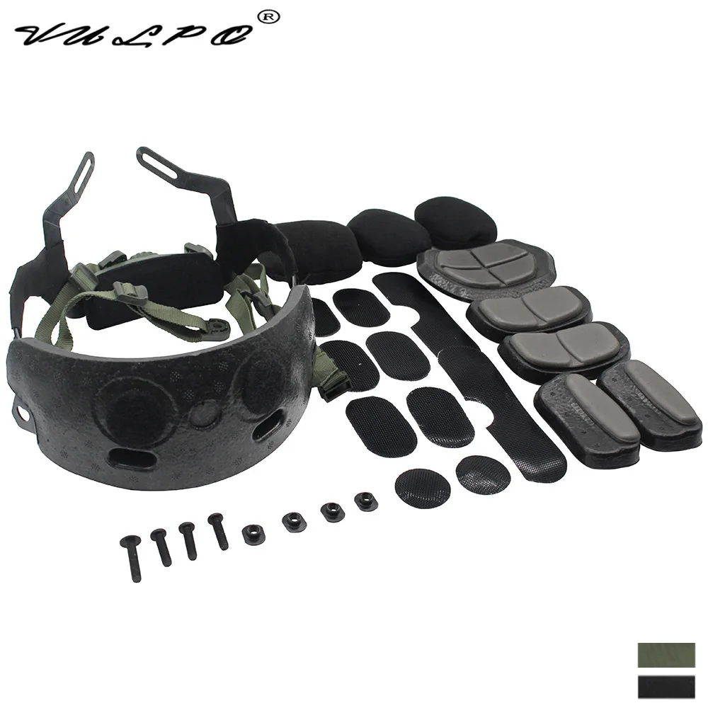 

VULPO ACH Occ-Dial Liner Kit Adjustable Full Set Helmet Inner Suspension System Strap For Airsoft Hunting MICH FAST Helmet