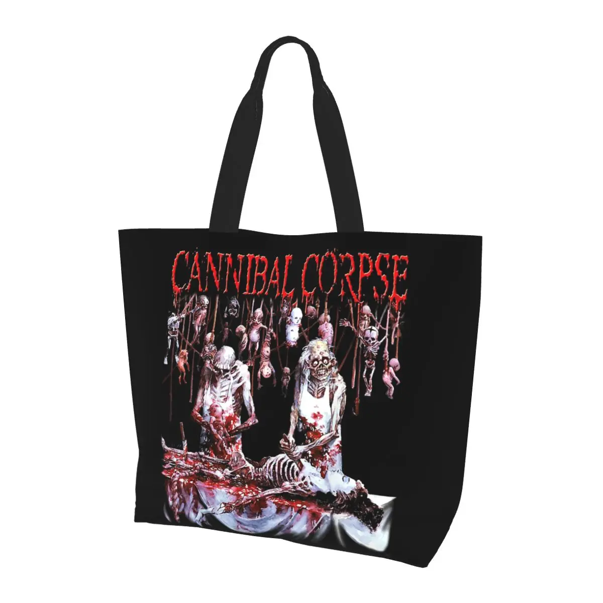 

Cannibal Corpse Official Merchandise Butchered At Birth Shopping Tote Bag Canvas Shoulder Bags Shopper Grocery Handbag for Women