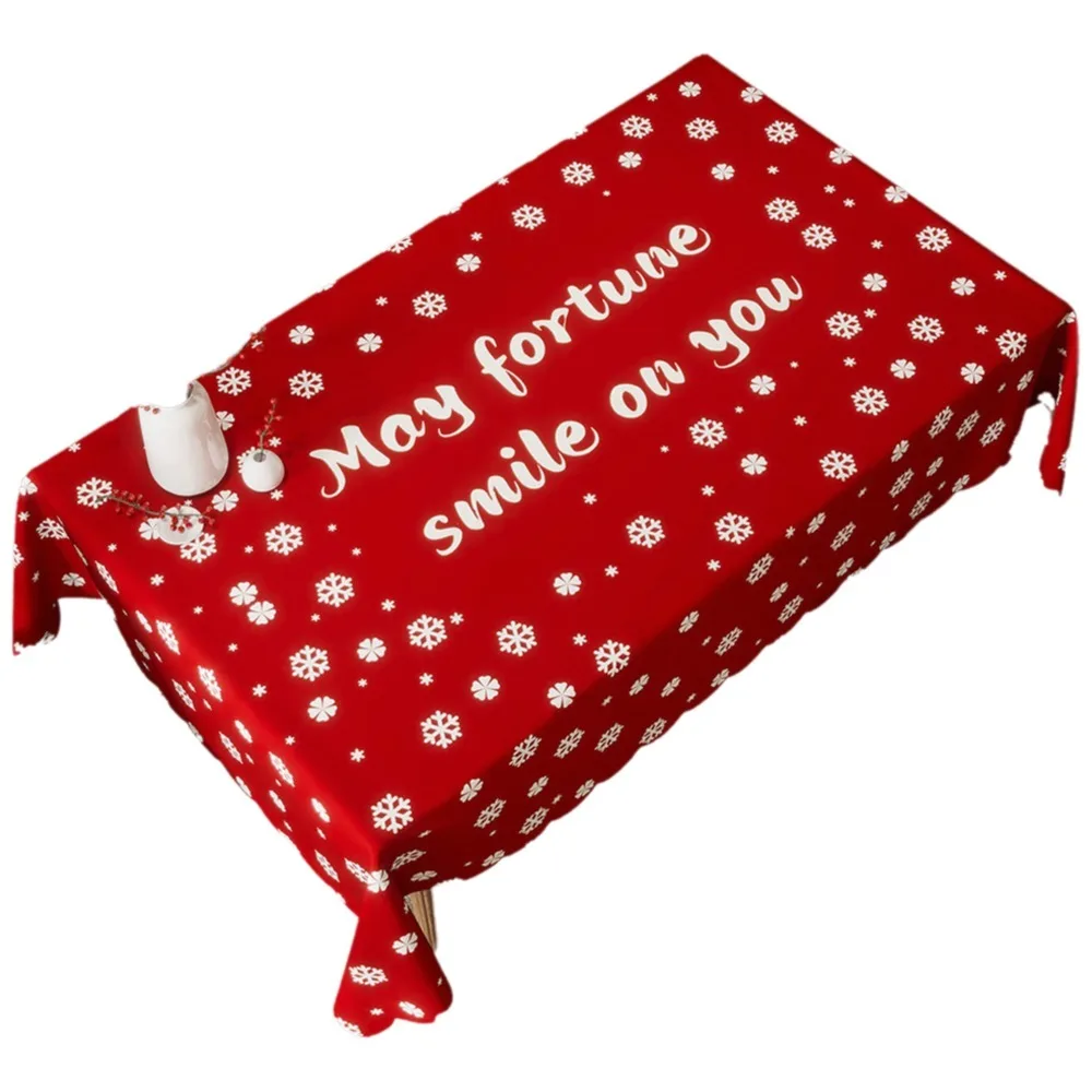 

Waterproof New Year Tablecloth Stain Resistant Washable Table Cover Cartoon Light Luxury Decorative Tablecloth