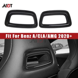 For Benz A CLA Class W177 V177 C118 A180 A35 A45 AMG CLA200 CLA45 Carbon Fiber Car Interior Seat Pillow Back Headrest Hole Cover