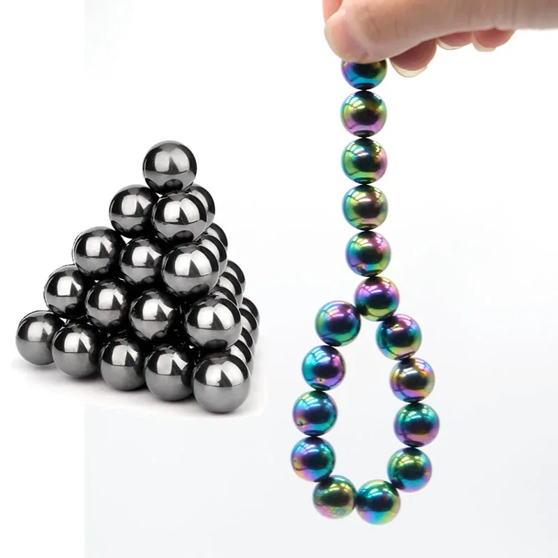 Round Magnet Ball Black Sphere Ferrite Magnetic Polishing Ball Magnetic Palm Stone Bracelet Beads DIY Game Men Jewelry Wholesale