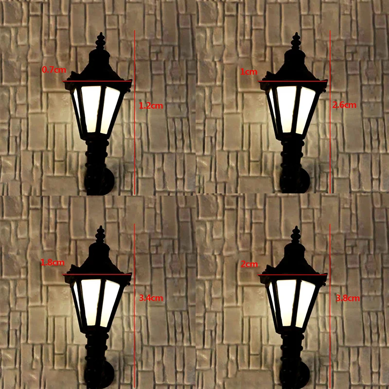 Mini Architectural Courtyard  Wall Lamp Light Model Black Outdoor Lamp Dollhouse