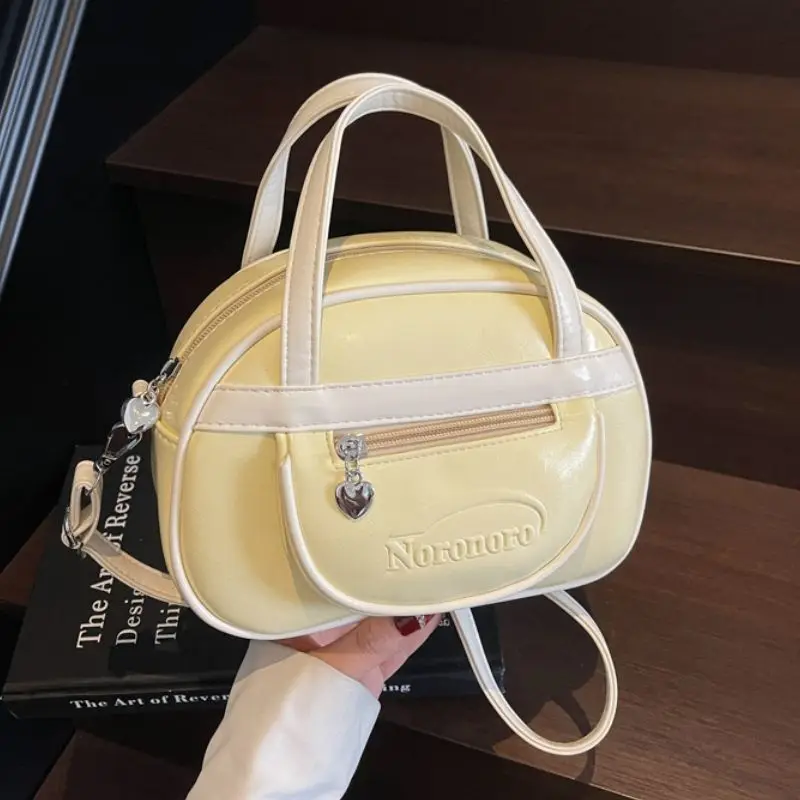 

Cute Japanese Style Baseball PU Leather Large Storage Bag Crossbody Bags Handbag Commuter Shoulder Bag Women's Bags Purse