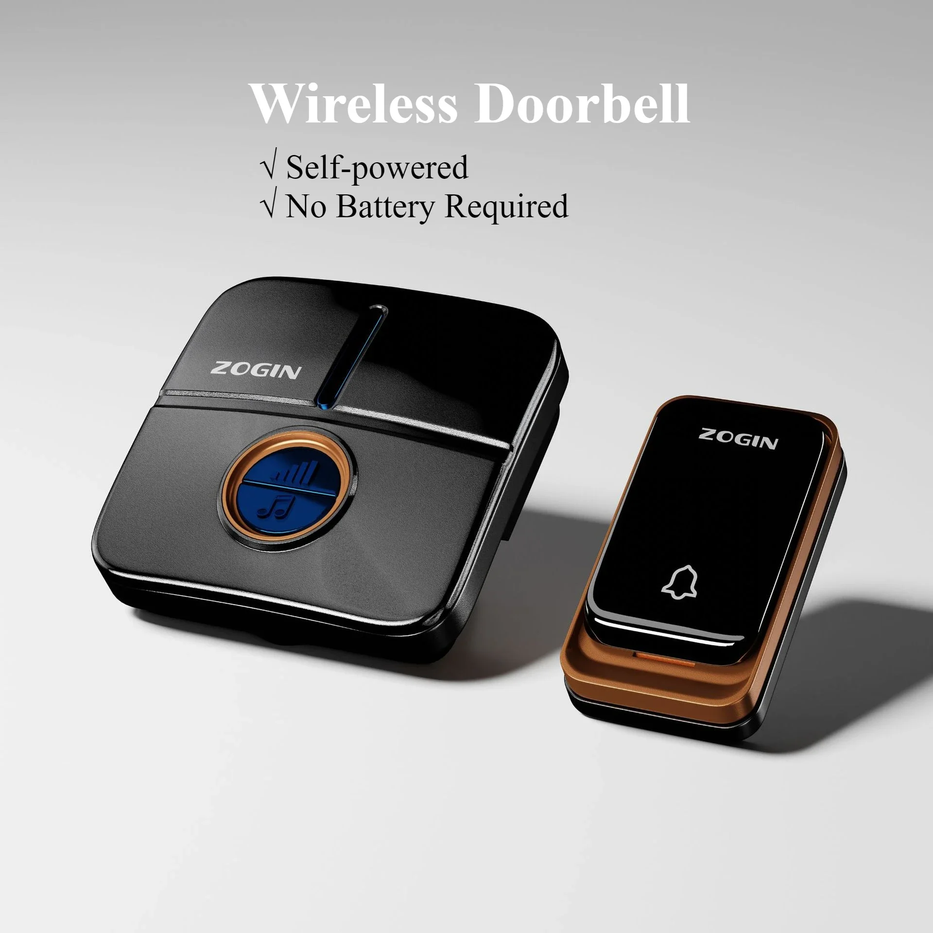 Battery-free Doorbell Wireless Ring Chime Bell for Home Waterproof Self Generated Electricity Digital Door Peepholes Home Safety