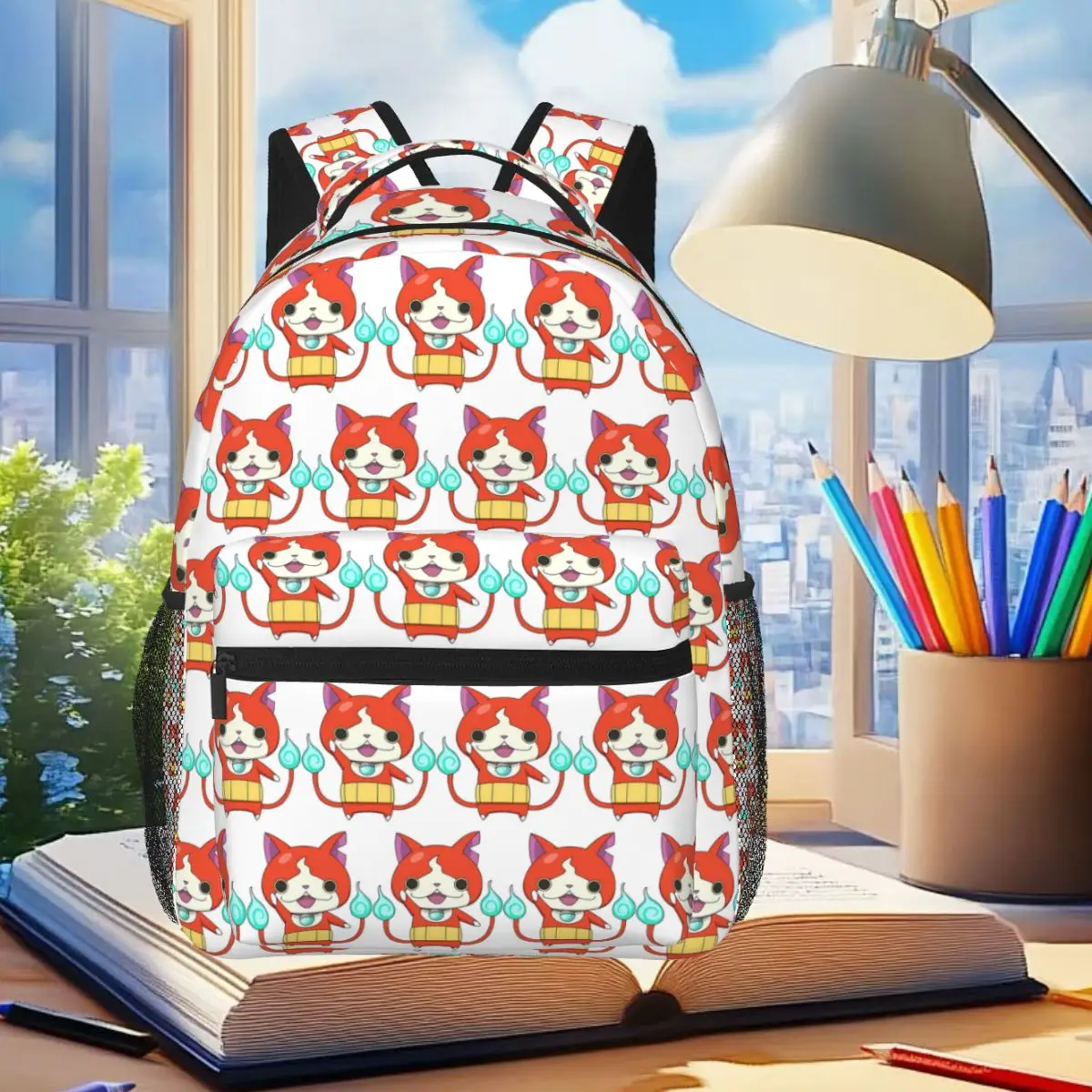 Cartoon Yokai Watch Jibanyan Backpack Student Boys Girls BookBag Kids School Bag Computer Shoulder Bags for Men Women