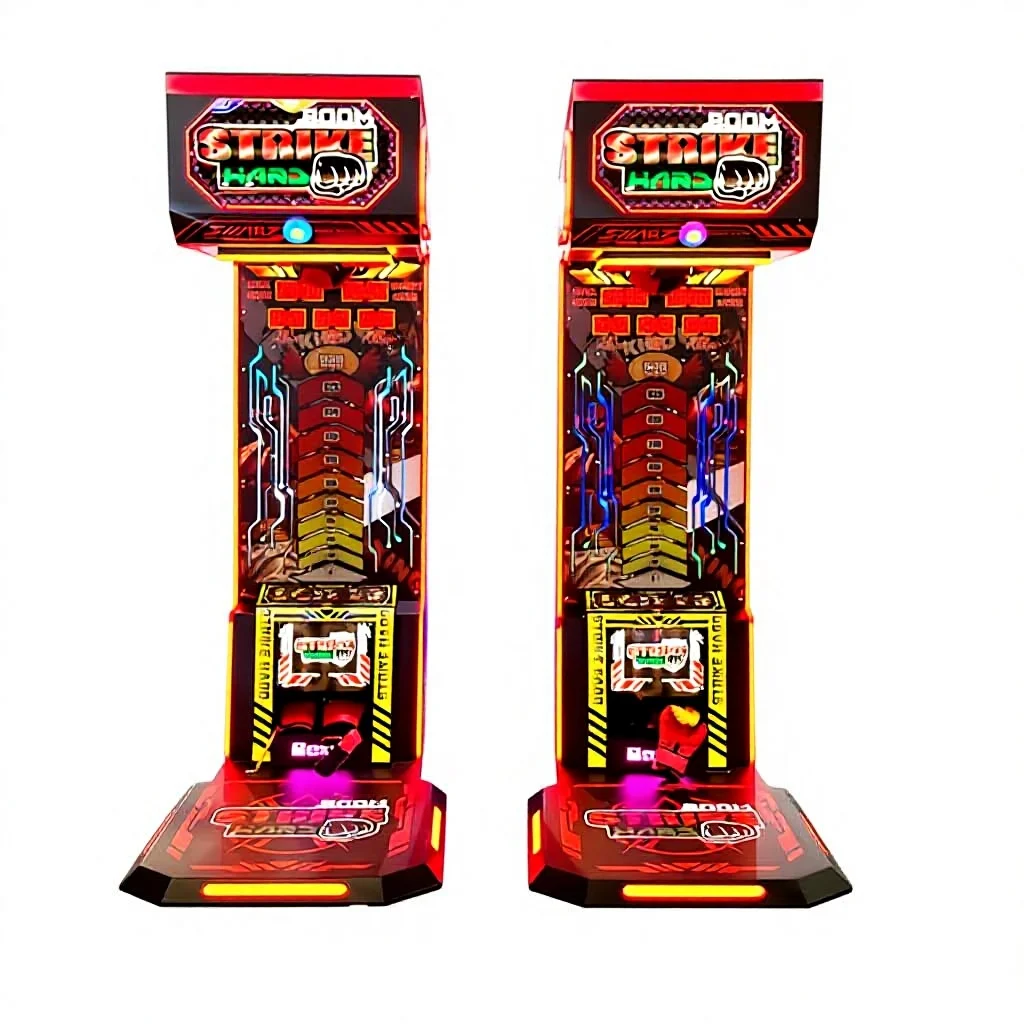 Coin Operated Boxing Arcade Punch Machine Steel Metal Electronic Strength Tester Game Equipment for Game Room and Amusement Park