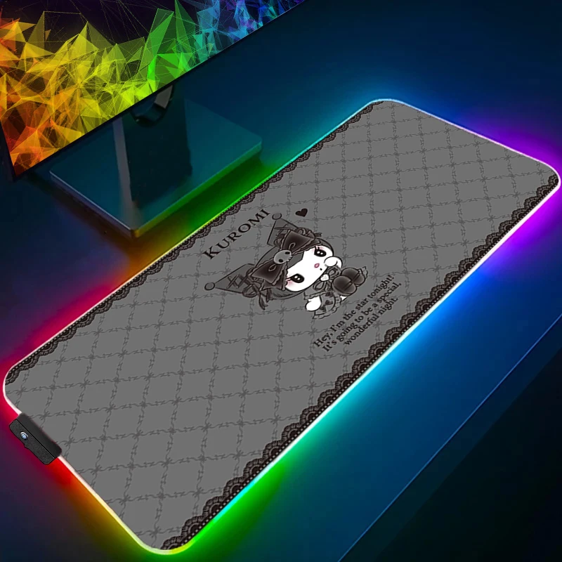 

RGB Mouse Pad Game Rubber Backlight Keyboard Laptop Computer Speed Edge White K-Kuromis LED Desk Mat Gaming Acessories Mousepad
