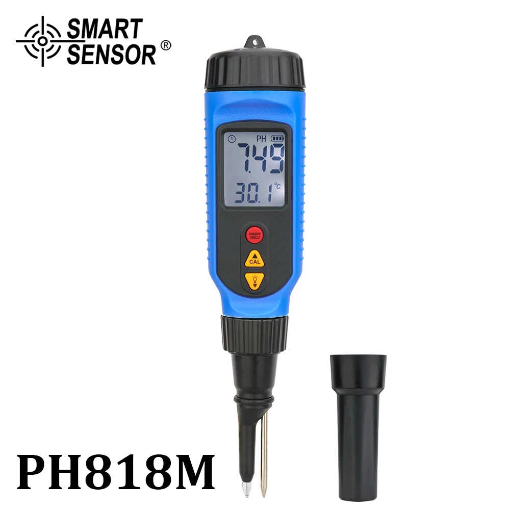 Medidor de Penetração Digital ph Massa Carne Vegetal Frutas Molhos Testador de ph Semi-sólido Acidimeter com Medição de Temperatura