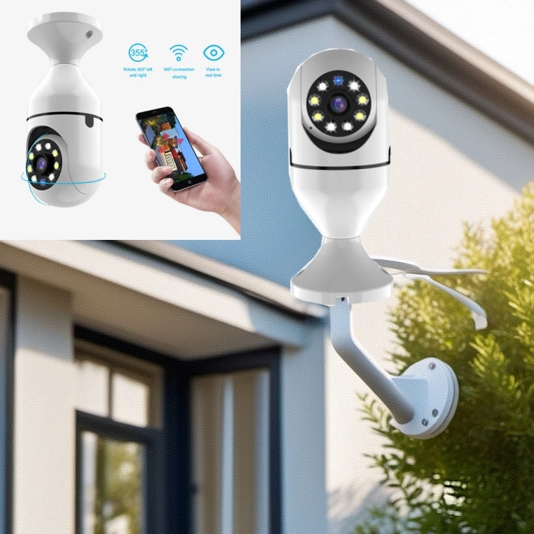 Bulb Surveillance Camera Full Color Night Vision Automatic Human Tracking Zoom Indoor Security Monitor Wifi Camera Smart Home