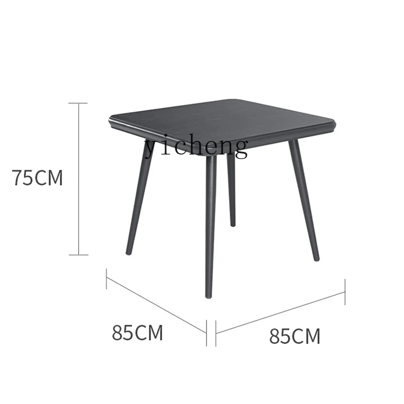 

Tqh Aluminum Alloy Ceramic Glass Outdoor Courtyard Table and Chair Dining Room Outdoor Table and Chair Waterproof