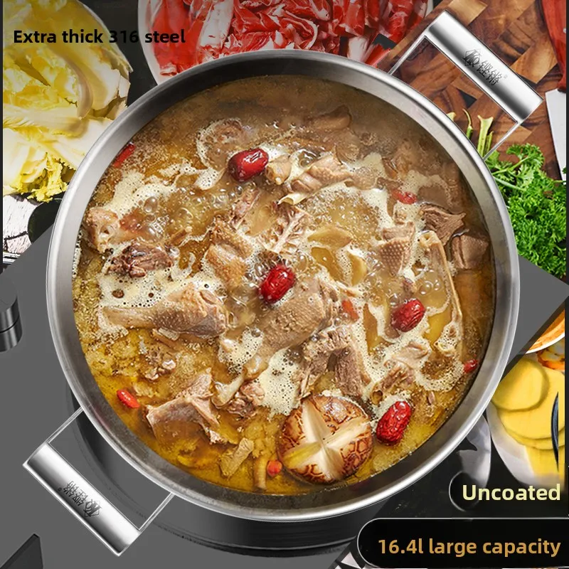 LMM household uncoated non-stick pan binaural deepening wok steamer saucepan integrated