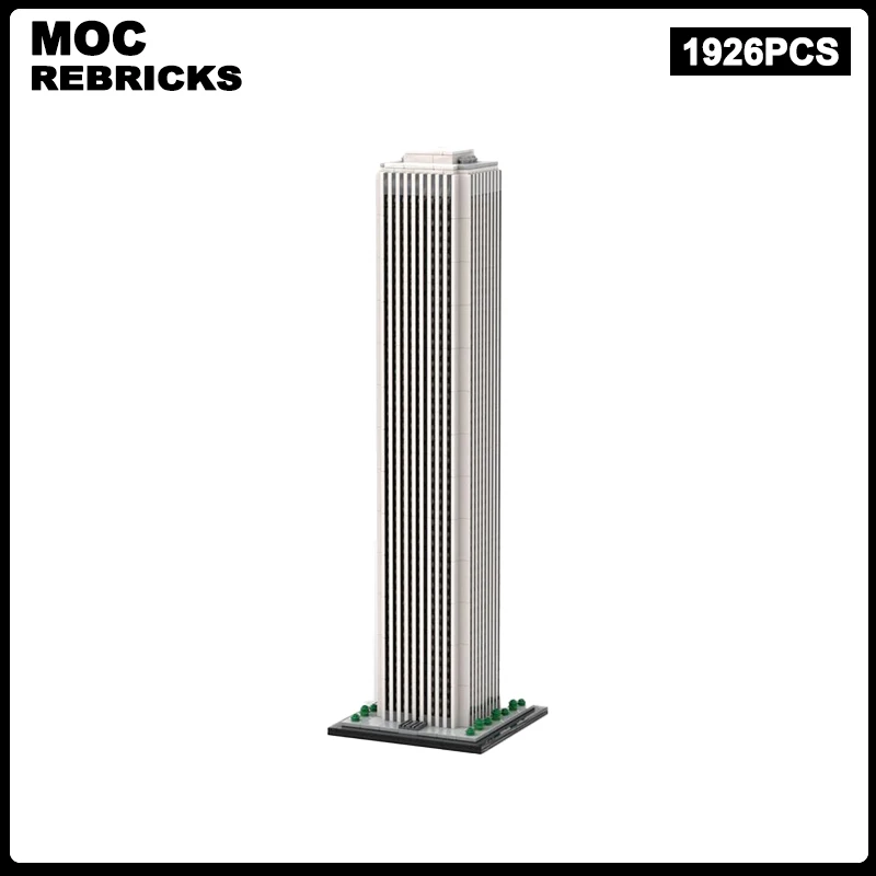 MOC Modern City Building Aon Center MOC1:800 ScaleBuilding Blocks Assembly Model Bricks Display Creative Childrens Toy Gift Sets