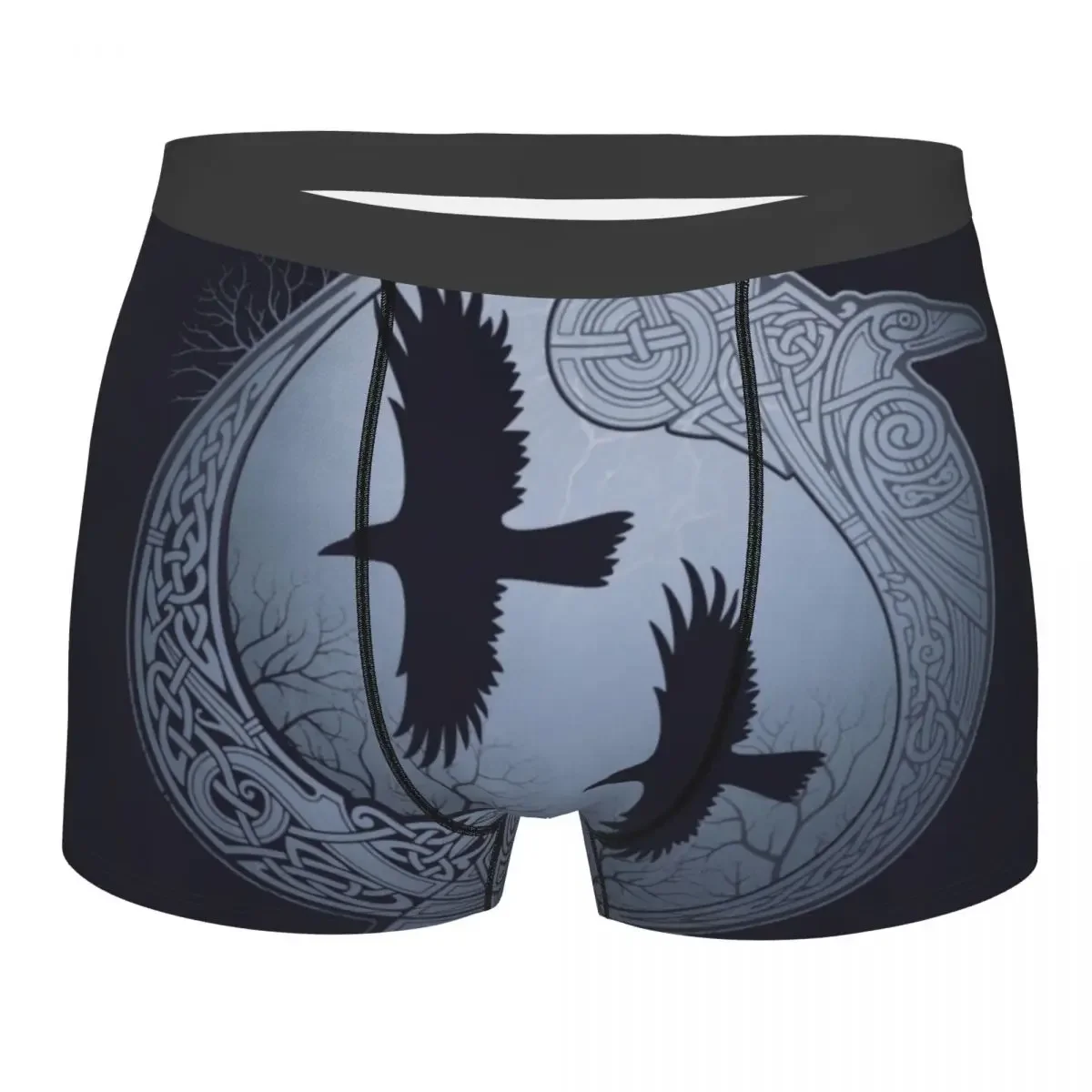 Odin Ravens Underwear Men Sexy Print Custom Viking Norse Huginn and Muninn Boxer Shorts Panties