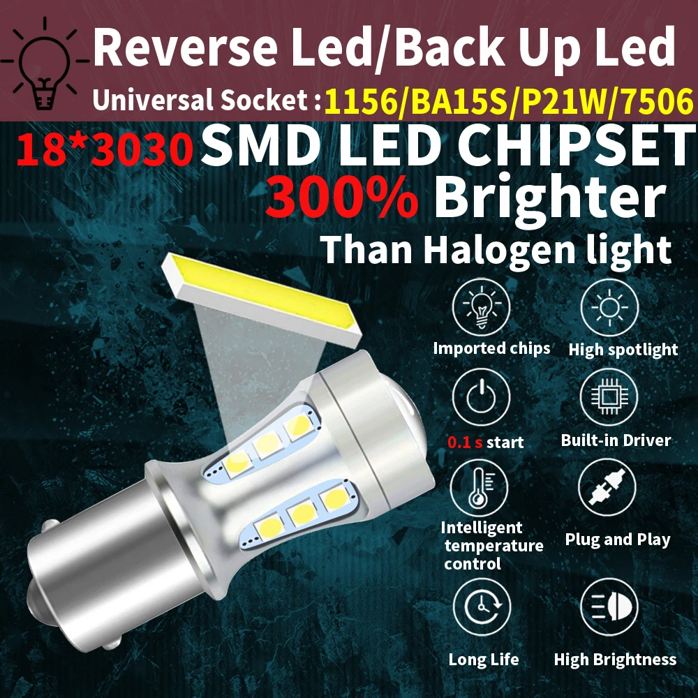 BA15S 1157 LED Bulb T15 T20 T25 For Ford Focus 2 3 Fusion Flex Fiesta Escape C-Max Edge F-150 Car Backup Reverse Light DRL White