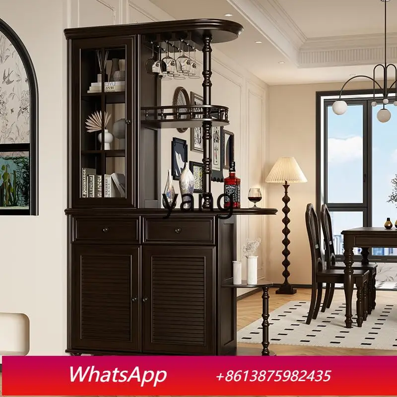 

LH solid wood entrance partition wine cabinet living room shoe cabinet door hall rack integrated against the wall