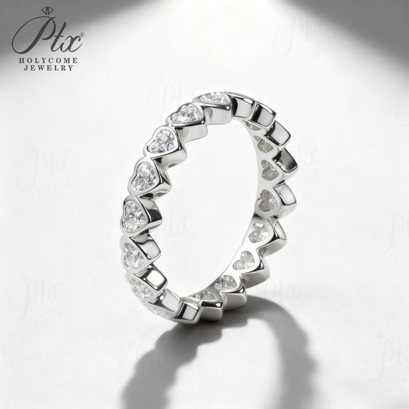 

Кольцо 18K на заказ в форме сердца с муассанитом и бриллиантом D, цвет 10K, 14K, S925, предложение, ремешок ​ украшения для женщин Премиум Подарок Романтика