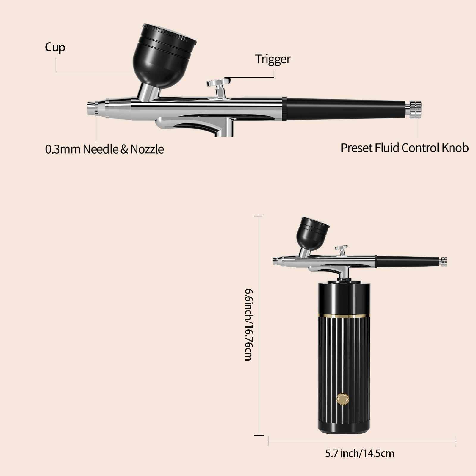 Makeup Spray Gun Airbrush Kit for Makeup Artists Facial Spray Gun for Cosmetics Body Art Airbrushing Equipment