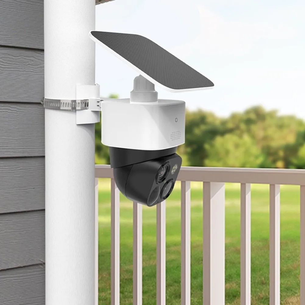 Stainless Steel Adjustable Monitoring Bracket with 3 Clamps Upright Pole Horizontal Pole and Base for Security Camera Mounting