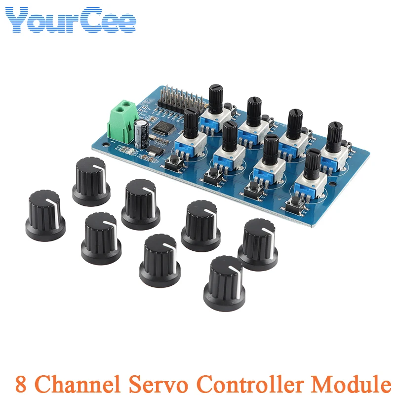 8 Way Channel Servo Controller Module MG995 SG90 Debugging Board Futaba Back Centerer