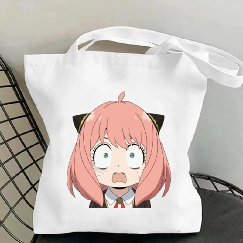 Bilibili SPY×FAMILY Anime Women Shoulder Bags Casual Handbag Tote Bag Large Capacity Cotton Shopping Bag