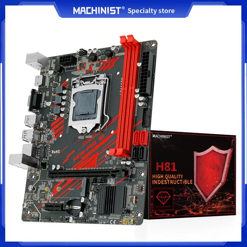 Go! Machinist H81 LGA 1150 Motherboard NGFF M.2 Slot Support I3 I5 I7/Xeon E3 V3 Processor DDR3 RAM H81M-PRO S1 Mainboard